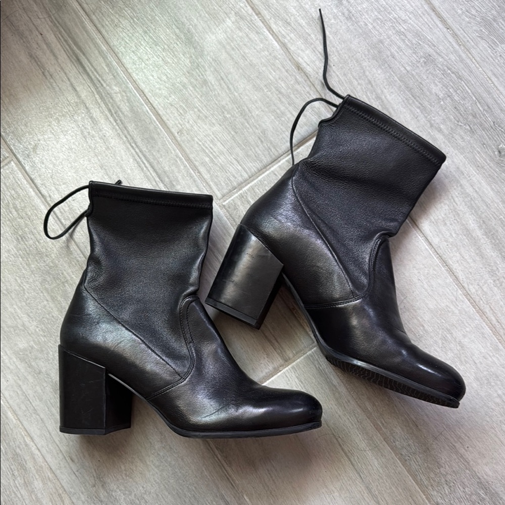 Soft Black Leather Ankle Boots